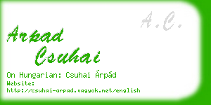 arpad csuhai business card